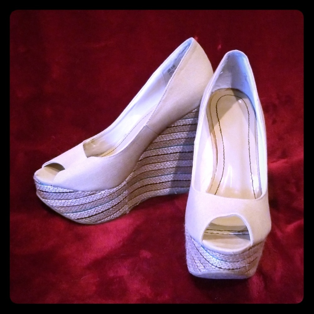 Cream color just fab wedges